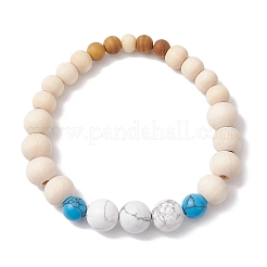 2 bracelet extensible pour couple avec perles en bois&nbsp;BJEW-JB11289