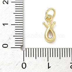 Ciondoli a forma di corona e goccia in ottone micro pavé di zirconi cubici&nbsp;KK-K368-57G