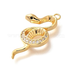 Pendentifs avec zircon cubiques à micro-pavés en laiton&nbsp;KK-K294-17G-01