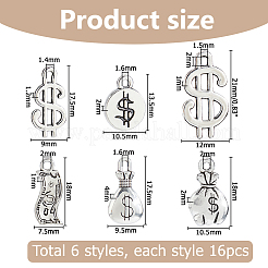 96 pz 6 stili pendenti in lega di stile tibetano&nbsp;FIND-HS0001-75