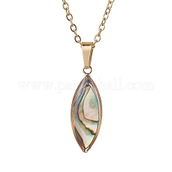 Colliers à pendentif en coquillage paua naturel&nbsp;NJEW-JN05141-01