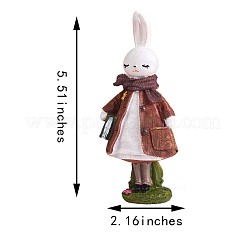 Statue de lapin debout en résine sculpture de lapin figurine de lapin de table pour la décoration de la maison de table de jardin de pelouse (marron)&nbsp;JX085A