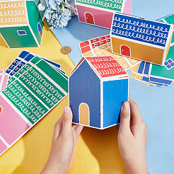 32 Stück 4 Arten hausförmige faltbare Geschenkboxen aus Kartonpapier&nbsp;CON-NB0002-23