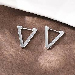 Pendientes de aro triangulares de acero inoxidable 304&nbsp;EJEW-P324-01P