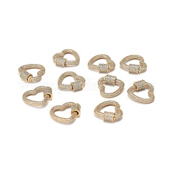 Messing Micro Pave klare Zirkonia Schraube Karabiner Schloss Charms&nbsp;ZIRC-F120-002G