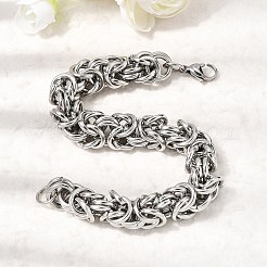 201 Edelstahl-Armbänder im byzantinischen Stil für Damen und Herren&nbsp;STAS-T077-18P