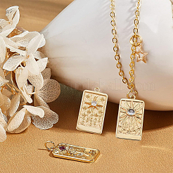 6 Stück 3 Stil geprägte Messing Micro Pave klare und violette Zirkonia Anhänger&nbsp;ZIRC-BC0001-10