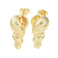 Ohrstecker aus Messing mit Muschelmuster&nbsp;EJEW-D351-07G