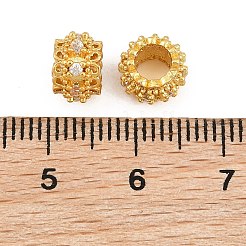 Messing Micro Pave klare Zirkonia europäische Perlen&nbsp;CU-CBA6A75-16G