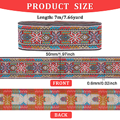 Rubans de polyester de broderie de style ethnique&nbsp;OCOR-WH0079-40B