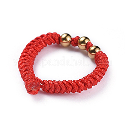 Bagues en nylon tressées&nbsp;RJEW-JR00257-02