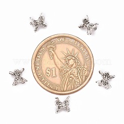 Stile tibetano tappi doppio fiore faccia perline&nbsp;X-PALLOY-O042-02