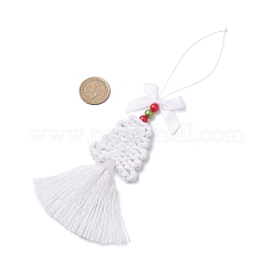 Décorations de pendentif pompon en polyester&nbsp;HJEW-JM04479-03
