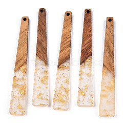 Grands pendentifs en résine translucide et bois de noyer&nbsp;RESI-TAC0017-46-A01