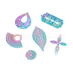 Pendentifs en filigrane d'acier inoxydable 201 avec placage sous vide PVD&nbsp;STAS-CJ0001-73