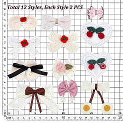 24 pieza de 12 estilos de parches de poliéster para planchar y coser&nbsp;DIY-PH0038-32