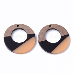 Pendentifs en bois de résine et de noyer&nbsp;RESI-N025-004A-B02