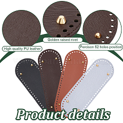 4 pièce de fond ovale en cuir PU 4 couleurs&nbsp;DIY-PH0029-28A