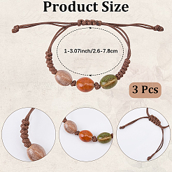 3 braccialetti di perline intrecciate fatte a mano in porcellana per uomo e donna&nbsp;BJEW-CP0001-01A