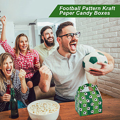 16 scatola di caramelle in carta kraft con motivo a pallone da calcio&nbsp;CON-OC0001-65B