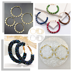 24 pieza de accesorios para pendientes de aro de latón de 2 colores&nbsp;FIND-BBC0003-24