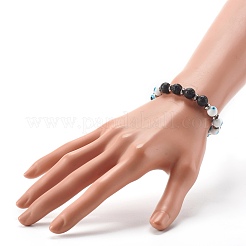 Braccialetti elasticizzati fatti a mano con perline malocchio&nbsp;BJEW-JB06466-04