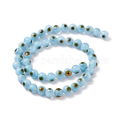 Handgefertigte Murano bösen Blick runde Perle Stränge&nbsp;LAMP-L055-8mm-22