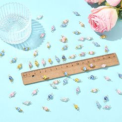 96 Stück 8 Stile Glasperlen-Anschluss-Charms&nbsp;PALLOY-FS00065