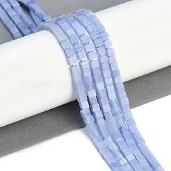 Fili di perline di agata blu pizzo imitazione giada sintetica bianca tinta&nbsp;G-B129-A02-01