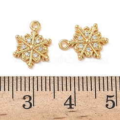 Weihnachts-Messing-Micro-Pave-Charms mit klaren Zirkonia&nbsp;KK-B160-41G-02