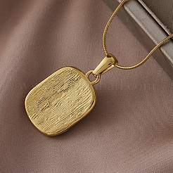 Collar con colgante rectangular de acero inoxidable quirúrgico 316 esmaltado con flores para mujer&nbsp;GH2755