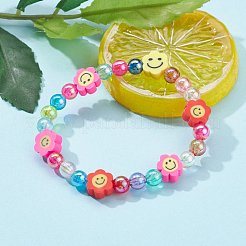 Handgemachte Polymer-Ton-Perlen-Stretch-Armbänder für Kinder&nbsp;BJEW-JB06326-03