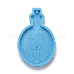 Bottiglia con stampi in silicone con ciondolo teschio e osso&nbsp;X-DIY-M034-26