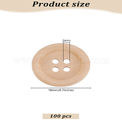 Tasti di legno rotondi piatti&nbsp;DIY-LP0001-14B