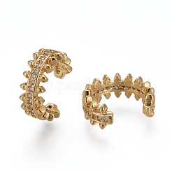 Boucles d'oreilles manchette en laiton zircon cubique transparent&nbsp;EJEW-Z004-01G