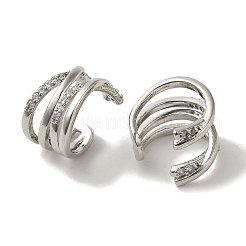 Gestellplattierte Messingmikropavé-Creolenohrringe mit Zirkonia&nbsp;EJEW-R162-39P