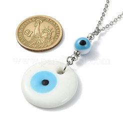 Collier pendentif mauvais œil au chalumeau&nbsp;NJEW-JN04614-02