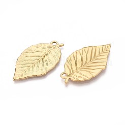 Pendentifs en forme de feuille en acier inoxydable 304&nbsp;STAS-T067-37G
