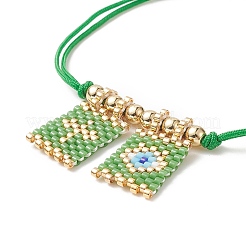 Handgefertigte japanische Samen-Rechteck-Armbänder mit Kreuz und bösem Blick&nbsp;BJEW-MZ00010