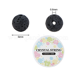 Kit per la creazione di braccialetti elasticizzati con perline di pietra lavica naturale fai-da-te&nbsp;DIY-CJ0001-21D