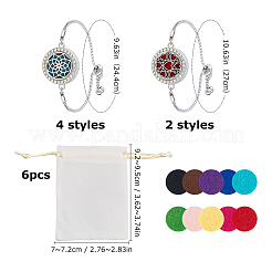 Braccialetti scorrevoli con diffusore in strass in acciaio inossidabile chirurgico 316 e lega&nbsp;BJEW-HS0001-14