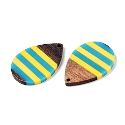 Pendentifs en résine époxy et bois de noyer&nbsp;RESI-N039-121O