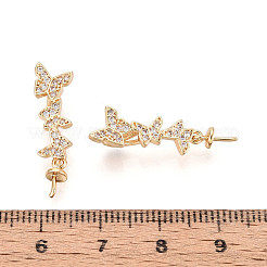Messing micro pave zirkonia tasse perle peg kautionen pin anhänger&nbsp;KK-T079-27G