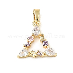 Pendentifs en laiton micro pave violet zircone&nbsp;KK-E804-03G