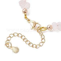 3 bracciale con perline di quarzo rosa naturale&nbsp;BJEW-JB12309