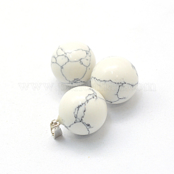 Runde natürliche howlite Anhänger&nbsp;G-Q434-13