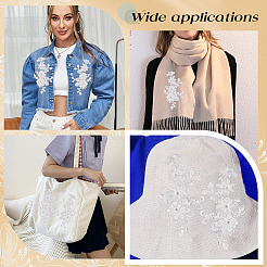 2 Stück 2 Stile 3D-Blumen-Polyester-Stickerei zum Aufnähen&nbsp;DIY-CY0001-03A