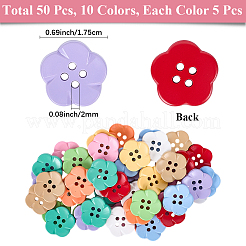 50 pz 10 colori bottoni in plastica a 4 fori&nbsp;FIND-CY0001-04