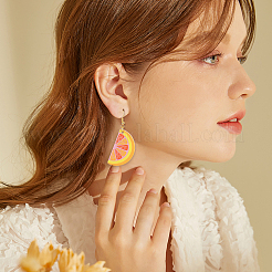 3D-gedrucktes orangefarbenes Charm-Ohrring-Bastelset für Mädchen und Frauen&nbsp;DIY-OC0007-70