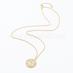 Collane con pendente in ottone micro pavé di zirconi chiari&nbsp;NJEW-J059-01T